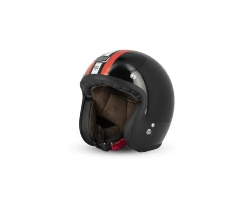 Casque Jet Cafe Racer S250 Noir / Rouge / Blanc Brillant - Taille XS