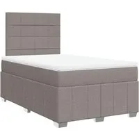vidaXL Boxspringbett Taupe 120x200 cm mit LED-Beleuchtung von vidaXL