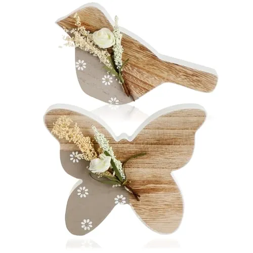 COM-FOUR 2 x Dekofiguren aus Holz von COM-FOUR