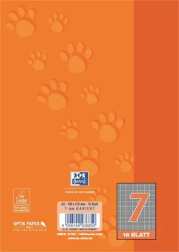 OXFORD Schulheft kariert DIN A5 16 Blätter 100050409