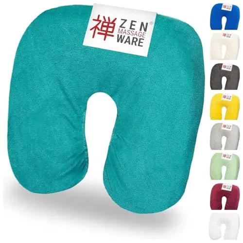 ZEN Massageliege Kopfteil Bezug für Kopfpolster von Kosmetik- & Therapieliegen, bei 60° waschbare & flauschige Frottee Spann- Kopfstützenbezüge für Nackenhörnchen aus Baumwolle, (Türkis)