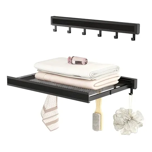 SEEDWAVE Ausziehbarer Wandwäschetrockner aus Aluminium - Wäscheständer mit faltbarem Design und 20 kg Tragkraft, ideal für platzsparendes Trocknen und Aufhängen von Kleidung, Handtüchern und mehr.