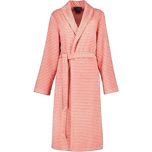 Cawö Home Bademantel Damen Schalkragen 5316 koralle - 22 S - Bademantel für Damen mit elegantem Schalkragen, aus 100% hochwertiger Baumwolle, pflegeleicht und trocknergeeignet – ideal für entspannte Momente zu Hause.