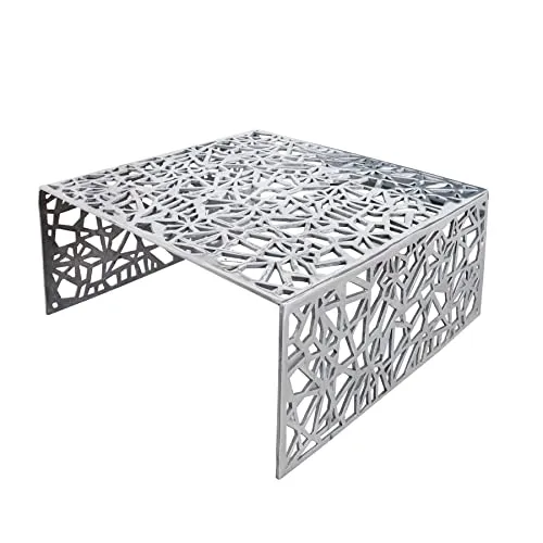 riess-ambiente Couchtisch ABSTRACT 60cm silber - Eleganter Couchtisch aus hochwertigem Aluminium, handgefertigt und einzigartig im Gap Design – ein stilvoller Eyecatcher für Ihr Wohnzimmer.