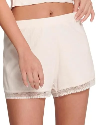 Sloggi Damen GO Ribbed Short, Angora, XL in beige von sloggi