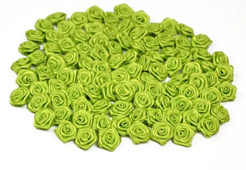 Creativery Streudeko, Satinrosen 15mm zum Basteln & Aufnähen 100 Stück