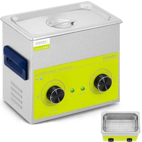 Ulsonix Ultraschallreiniger PROCLEAN 3.2MS - Ultraschallreiniger mit 3,2 L Fassungsvermögen und 120 W Leistung, ideal für präzise Reinigung von Schmuck, Instrumenten und filigranen Teilen bis 80 °C.