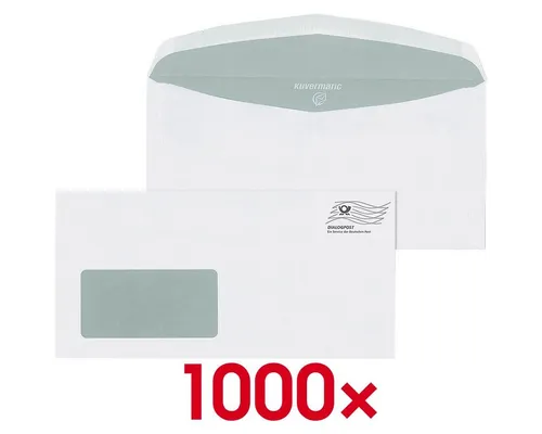 MAILMEDIA Briefumschlag, DIN lang+, mit Fenster, Nassklebung