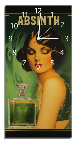 Wallario Design Wanduhr 30 x 60 cm – Grünes Motiv - Verleihen Sie Ihrem Zuhause mit dieser stilvollen Wanduhr einen eleganten Akzent. Hergestellt aus leichtem Acryl, sorgt der brillante Druck für lebendige Farben. Einfache Montage und modernes Design machen sie zum perfekten Blickfang!