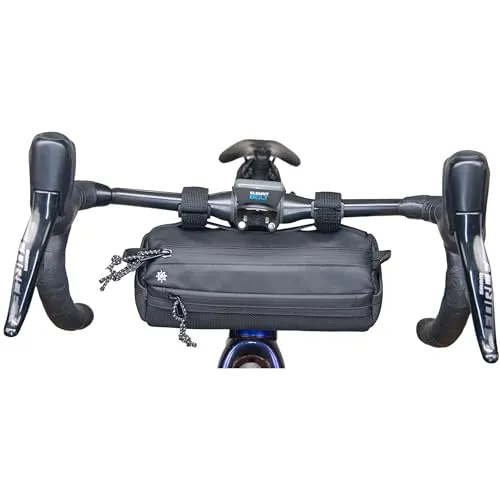 Lumiere & Co. Fahrrad-Lenker Tasche – Minimalistisches Design – 3 Größen, Mehrere Farben – Clipriemen, Schultergurt (Schwarz, Mittel)