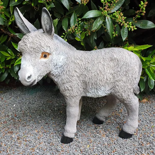 Gartenfigur Esel grau 50 cm in grau von Aspinaworld