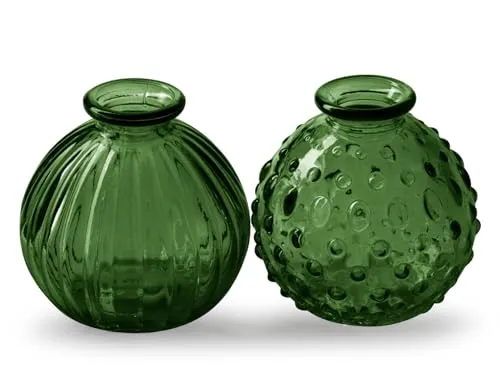 Glasvase Jive, Vase dunkelgrün, H: 8,5 cm (2er Set) in grün von itsisa