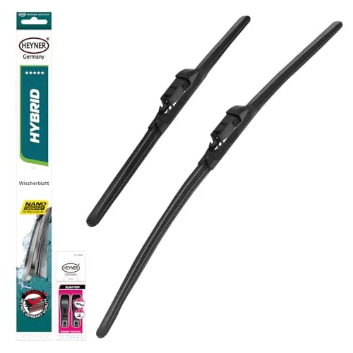HEYNER® Scheibenwischer-Set 650 mm & 400 mm - PREMIUM Qualität - Ersatzwischblätter für Fahrer- und Beifahrerseite, sorgt für schlierenfreies Wischergebnis und optimale Sicht. Einfache Montage dank beiliegender Anleitung, ideal für Sicherheit bei jedem Wetter.