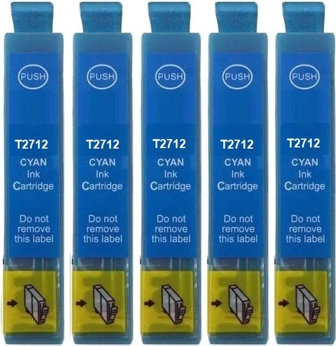 kompatible Druckerpatronen T2712 - T27 XL cyan für Epson WorkForce WF-3620, 3620, 3640, 7110, 7210, 7610, 7615, 7620, 7710, 7715, 7720 5
