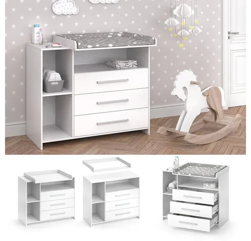 Vicco Wickelkommode Oskar, Weiß, 113 x 100 cm in weiß von Vicco