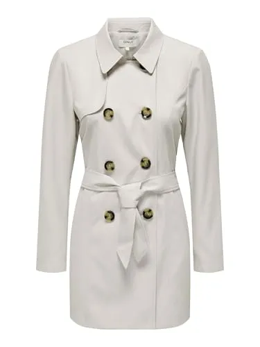 ONLY Trenchcoat ONLVALERIE TRENCHCOAT OTW NOOS grau XS (34) - Funktionsjacken mit pflegeleichtem, schnell trocknendem Material und wärmendem Komfort, ideal für stilvolle Lagenlooks.