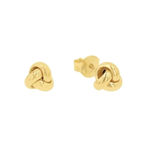 Amor Ohrstecker Damen, Gold Knoten Ohrschmuck - Elegante 0,5 cm Ohrstecker aus 375 Gelbgold, ideal für besondere Anlässe, inklusive Schmuck Geschenk Box.