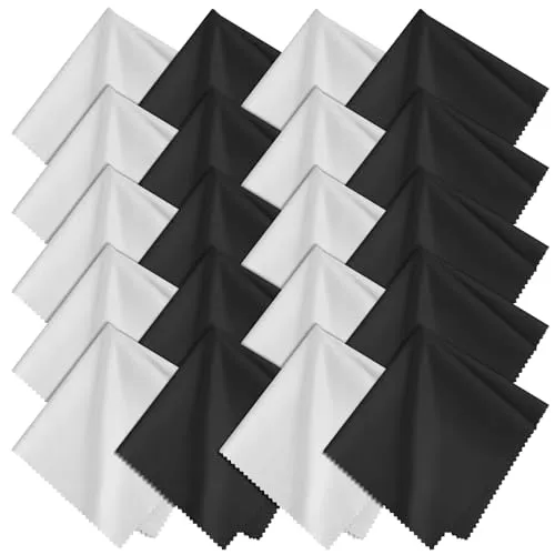 AiQInu Mikrofasertuch Brillenputztuch Optikerqualität, 20x20 cm, Ultraweiche Reinigungstücher für Gläser, Smartphones, Kameralinsen 20PCS