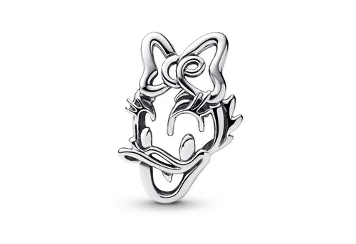PANDORA Silber Charm Disney Daisy Duck 793910C00 - Bead Charm für Damen mit Disney Daisy Duck Motiv, aus hochwertigem Silber und perfekt für individuelle Armbänder.