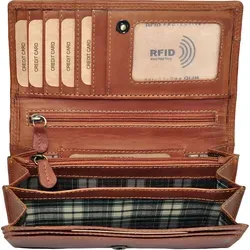 Benthill Geldbörse Damen - Schmale Echt Leder Portemonnaie mit RFID-Schutz - Geldbörsen aus hochwertigem Echt-Leder, mit RFID-Schutz und mehreren Kartenfächern für maximale Sicherheit und Organisation. Ideal für stilbewusste Frauen.