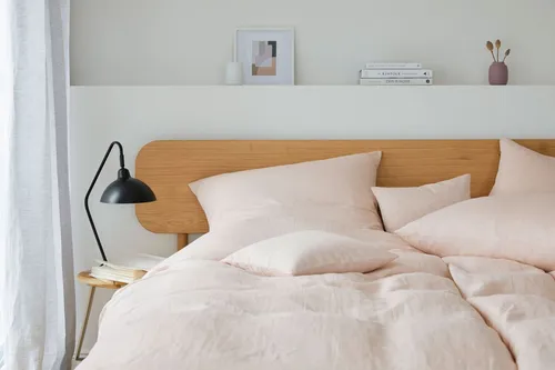 elegante Leinen Bettwäsche Breeze hellblau - Bettwäsche-Set aus 50% Baumwolle und 50% Leinen, mit hochwertigem Reißverschluss, waschbar bei 30 Grad, ideal für einen erholsamen Schlaf.