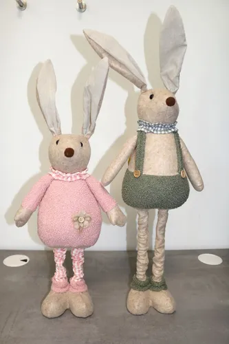 Stoff Osterhase Deko-Hase mit Teleskopbeinen 70 cm