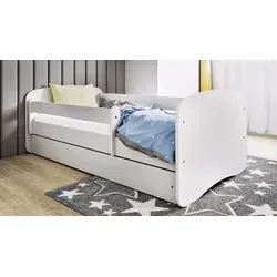 Kids Collective Kinderbett 80x160 cm mit Rausfallschutz - Kleinkindbett mit integrierter Schublade für Ordnung, variabel anbringbarem Rausfallschutz und bis 100kg belastbar. Höchste Qualität und Sicherheit für Kinder von 3 bis 10 Jahren.