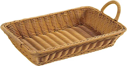 KESPER® Brotkorb Brot- und Obstkorb 41 x 29 x 8 cm aus Kunststoffgeflecht, (1-tlg)