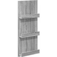 vidaXL Magazinregal Grau Sonoma 43 x 11 x 102 cm - Stylisches Magazinregal aus Holzwerkstoff für Zuhause und Büro. Mit modernem Design und einfacher Reinigung ist es ideal für Bücher und Deko.