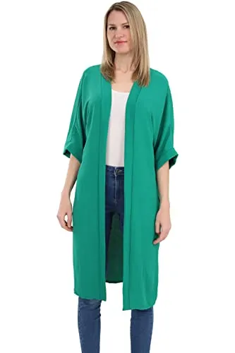 Malito Damen Kimono - Stylischer Cardigan für den Sommer - Pareos & Strandkleider für Damen, ideal als Bikini Cover Up und in Einheitsgröße für Kleidergrößen 34-42, angenehm weich und pflegeleicht, perfekt für Strandpartys.