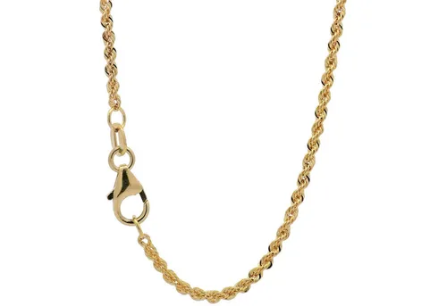 HOPLO Goldkette Goldkette Kordelkette massiv Breite 1,7mm 42 cm echt 750-18 Karat Gold, Made in Germany