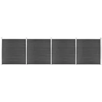 vidaXL Zaunelement Set WPC 699x186 cm Schwarz - Gartenzaun aus langlebigem WPC für optimale Privatsphäre und Sicherheit, mit flexibler Montage und wählbarem Design für individuelle Gestaltung.