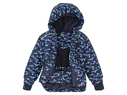 Crivit Pro Jungen Schneejacke mit Kapuze Blau/Alloverprint 98/104