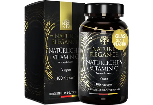 NEOLYMP Natürliches Vitamin C aus Acerola – Hochdosiert & vegan – 180 Kapseln Kapseln, Vitamin C für 6 Monate – gut verträglich – in Deutschland produziert