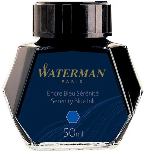 Waterman Füllertinte Serenity Blue - 50 ml Tintenflacon, hochwertige Tinte für erstklassige Schreibergebnisse und beruhigende Gedanken