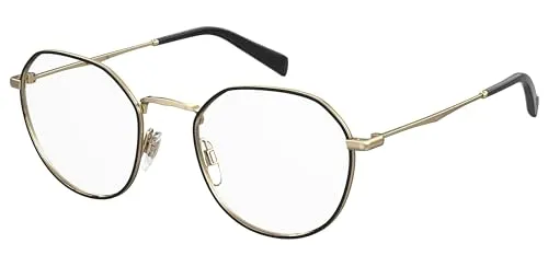 LEVI'S Brille mit Sehstärke für Unisex optional mit Sonnenbrillentönung oder Blaulichtfilter, Panto, gefertigt aus Metall, Modell: Lv 5024 (inklusive Brillenetui)