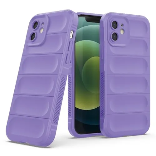 Handyhülle kompatibel mit Apple iPhone 12 | TPU Silikon Bumper Case | Outdoor Schutzhülle mit Stoßschutz | Lila