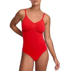 cfab (creamy fabrics) Miederbody Bodysuit Sculpting Shapewear mit Slip-Fire Red-2XL (1-tlg) Figurformend rot 2XL