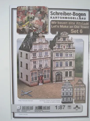 Altstadt-Set 6 Altstadthäuser 1:87 HO Kartonbausatz NEU Bastelbogen