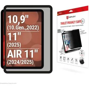 Displex Displayschutzfolie für Apple iPad 11 A16 2025 - Schutzfolie mit integriertem Blickschutzfilter und Anti-Blaulichtfilter für mehr Privatsphäre und Augenschutz. Ideal für iPad 10. Generation und iPad Air 11 Zoll, inklusive praktischer Filz-Schutztasche.