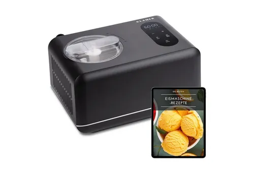 KLAMER Eismaschine 3-in-1 Eismaschine, Slush Maschine & Joghurtbereiter 1,5 L, 150 W hau…, 1,5 l, 150 W, Raffiniertes Rührsystem, Kühl- & Heizfunktion, digitales Rezeptbuch