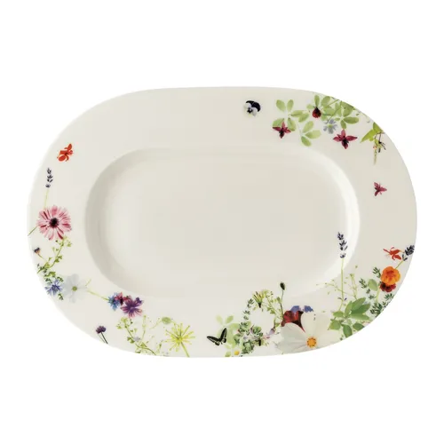 Rosenthal Grand Air Brillance Fleischplatte 34 cm - Servierplatte aus hochwertigem Knochenporzellan, mikrowellengeeignet und ideal für stilvolle Anlässe.