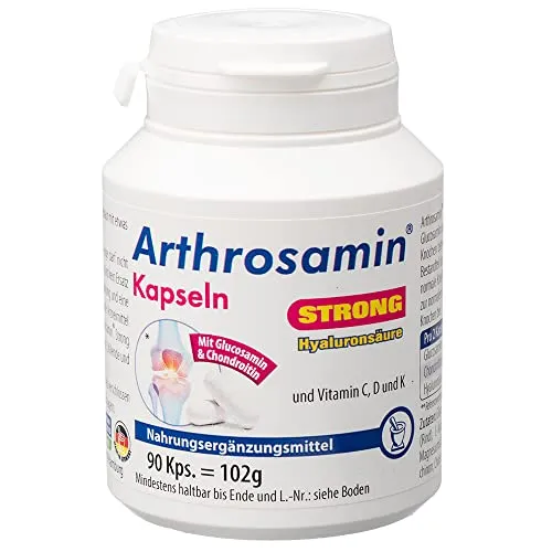 Arthrosamin Strong 90 ST - Nahrungsergänzungsmittel mit Glucosamin, Chondroitin und Hyaluronsäure, unterstützt die Gelenkgesundheit und Beweglichkeit für ein aktives Leben.