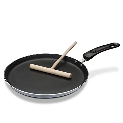 GSW Crêpe-Pfanne 26 cm - Vielseitige Pfanne für Crêpes, Pancakes & mehr, inkl. Teigverteiler. Ideal für alle Herdarten, auch Induktion. Mit langlebiger Antihaftbeschichtung für einfache Reinigung.