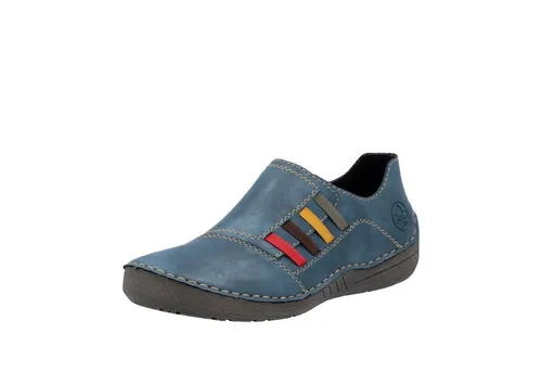 RIEKER Slipper - Schlupfschuh mit weicher Innensohle, Gr. 36, royalblau - Bequemer Slipper aus Lederimitat mit optimaler Dämpfung, ideal für den Alltag und Freizeit.