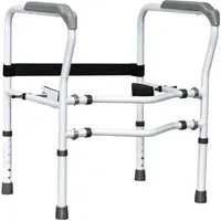 WC Aufstehhilfe Toilettengestell höhenverstellbar bis 136 kg - Toilettenstütze mit ergonomischer Armlehne, individuell verstellbarer Höhe für maximalen Komfort und Sicherheit, bis 136 kg belastbar.