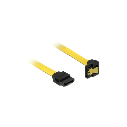 Delock Kabel SATA 6Gb/s 30cm gelb - 7 Pin Stecker gerade und gewinkelt, hohe Datentransferrate bis zu 6 Gb/s für schnelle Datenübertragung