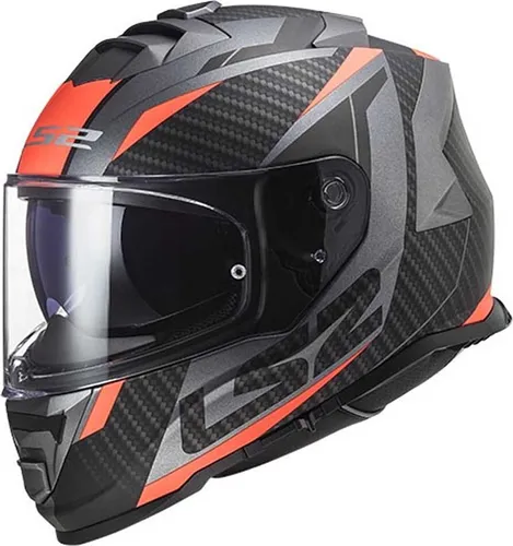 LS2 FF800 STORM II 2 Racer matt titanium orange Gr. M 57/58 - Motorradhelm mit Schnell-Öffnungs-System für einfaches Visierwechseln, integrierter Sonnenblende und Max Vision Pinlock für optimale Sicht.