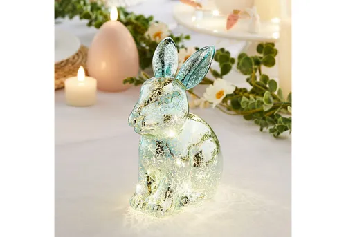 Lights4fun LED Osterhase aus Glas – Moderne Osterdeko von Lights4fun