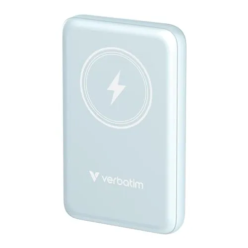 Verbatim Charge 'n' Go - Induktive Power Bank 10000 mAh - Powerbank mit Magnethalterung, 20 Watt Schnellladung und 10000 mAh Kapazität - ideal für schnelles Aufladen unterwegs.